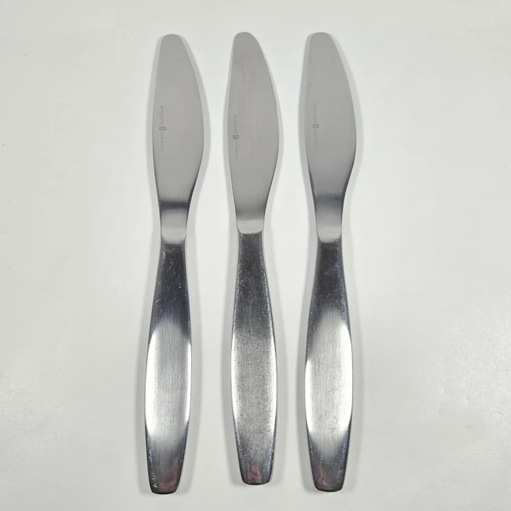 GS Gourmet Settings Non Stop‎ Dinner Knives Flatware Stainless Steel Lot of 3